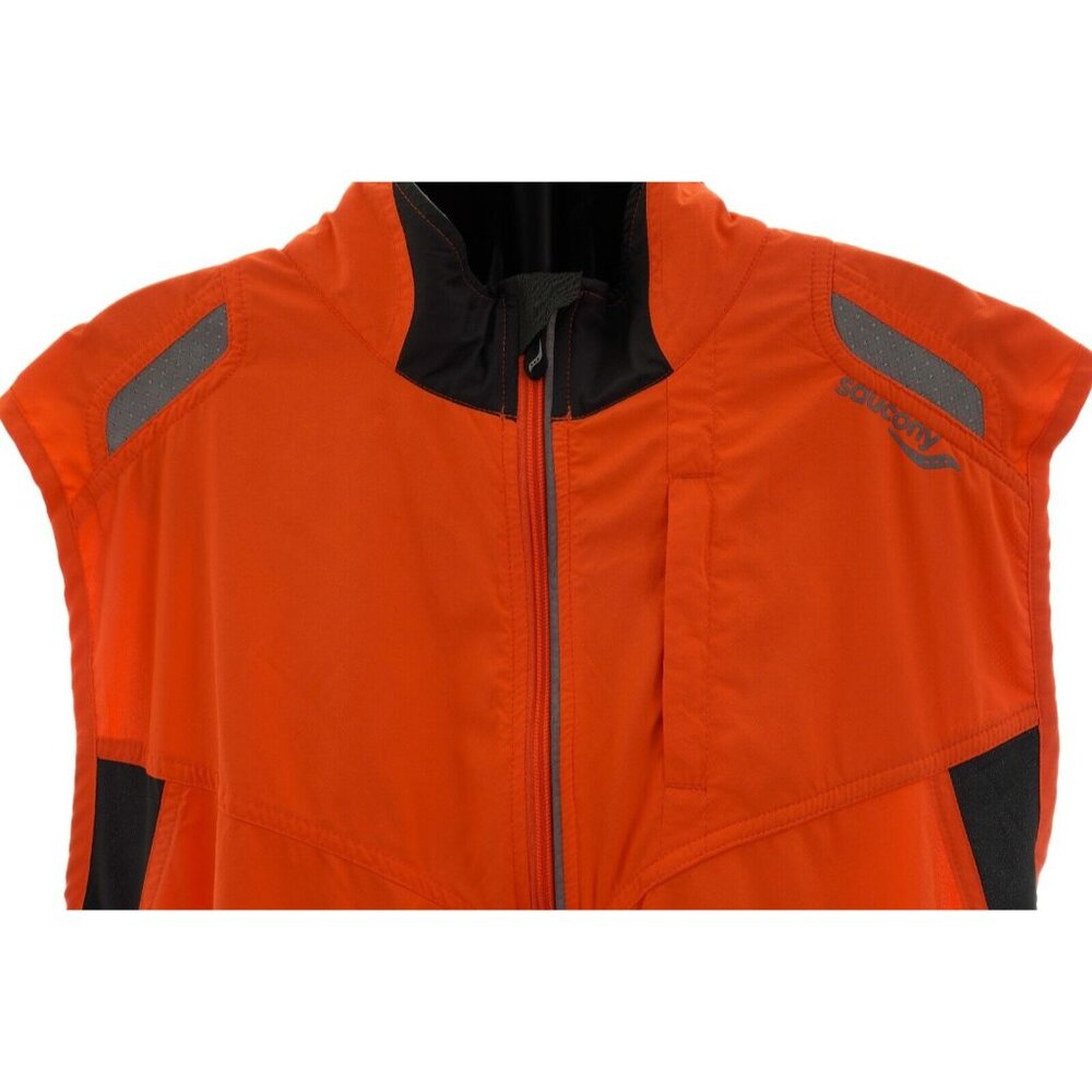 Saucony Vizipro Florescent Orange Running Vest Men's Sz XL - Picture 2 of 9